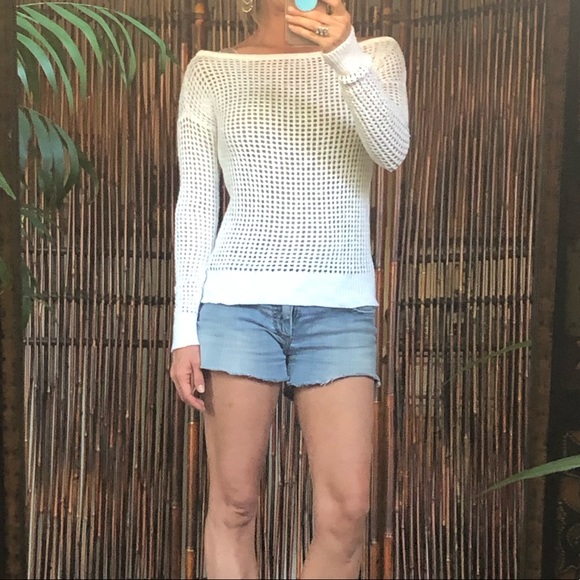 James Perse White Linen Blend Sweater - Picture 3 of 14